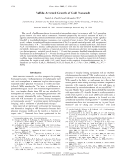"Sulfide-Arrested Growth of Gold Nanorods", Chem. Mater., 17, 4256