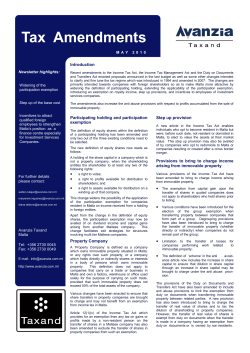 Tax Amendments - Avanzia