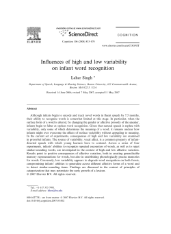 Influences of high and low variability on infant word recognition
