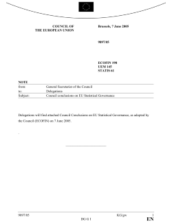 ECOFIN Council conclusions on EU statistical governance