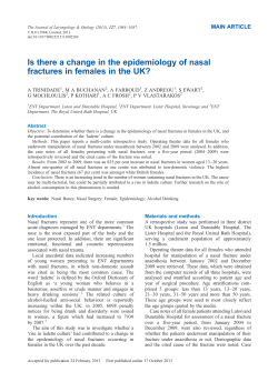 Is there a change in the epidemiology of nasal fractures in females