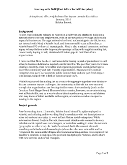 Journey with EASE (East Africa Social Enterprise) Background