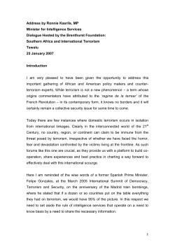 Minister Kasrils: Dialogue hosted by Brenthurst Foundation