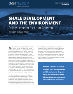 Shale Development and the Environment: Policy Lessons for Latin