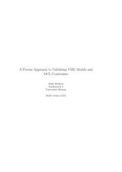 A Precise Approach to Validating UML Models and OCL Constraints