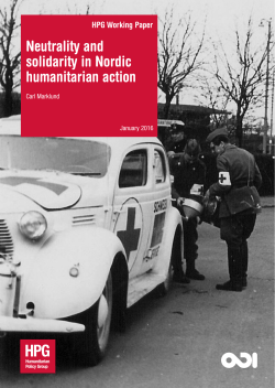 Neutrality and solidarity in Nordic humanitarian action