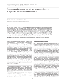 Error monitoring during reward and avoidance learning in high
