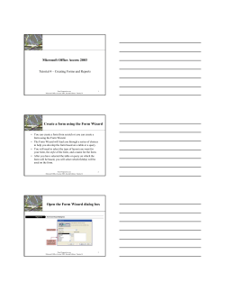 Microsoft Office Access 2003 Create a form using the Form Wizard