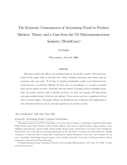 The Economic Consequences of Accounting Fraud in Product