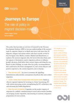 Journeys to Europe: the role of policy in migrant decision