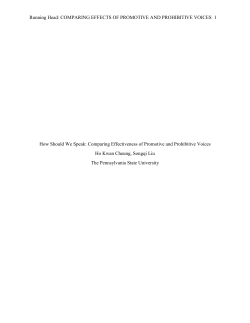 Running Head: COMPARING EFFECTS OF PROMOTIVE AND
