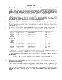 Tournament Rules 1. The Home Team is listed first on the schedules