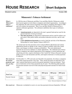 Minnesota`s Tobacco Settlement