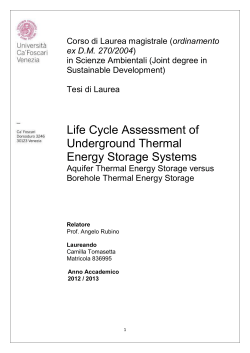 Life Cycle Assessment of Underground Thermal Energy Storage