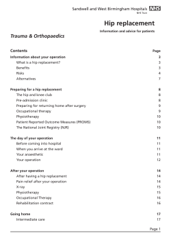 Hip replacement - Sandwell and West Birmingham Hospitals