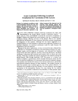 Acute Leukemia Following Localized Irradiation for
