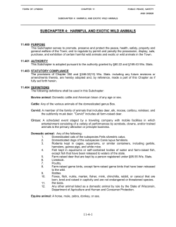 Chapter 11 Public Peace, Safety and Order