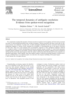 The temporal dynamics of ambiguity resolution