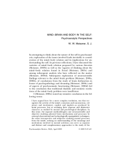 MIND&ndash;BRAIN AND BODY IN THE SELF: Psychoanalytic