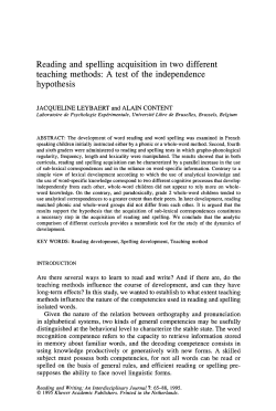 Reading and spelling acquisition in two different