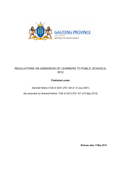 regulations on admission of learners to public