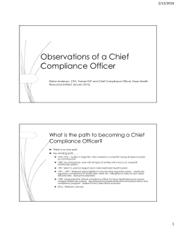 Observations of a Chief Compliance Officer