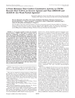 A Point Mutation That Confers Constitutive Activity to CXCR4
