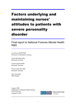 Factors underlying and maintaining nurses` attitudes to patients with