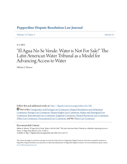 "El Agua No Se Vende: Water is Not For Sale!" The Latin American