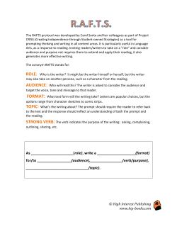 As (role), write a (format) for/to (audience), (verb/pu