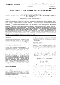 effect of dielectric constant on the solvation of sodium citrate