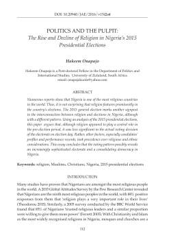 POLITICS AND THE PULPIT: The Rise and Decline of Religion in
