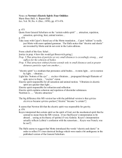 Notes on Newton`s Electric Spirit