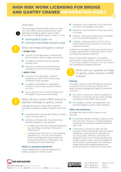 High risk work licensing information sheets as a pdf