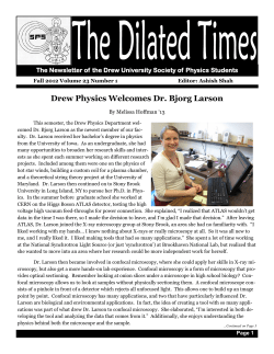 Drew Physics Welcomes Dr. Bjorg Larson