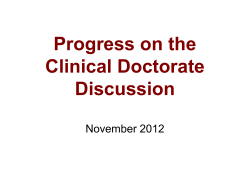 1451 The Clinical Doctorate in SLP Summary of a Consensus Meeting