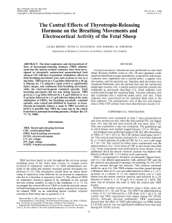 The Central Effects of Thyrotropin-Releasing Hormone on