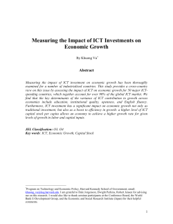 Measuring the Impact of ICT Investments on Economic Growth