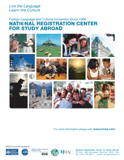 NATIONAL REGISTRATION CENTER FOR STUDY ABROAD