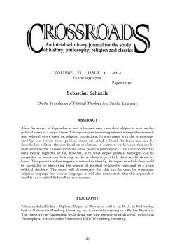 On the Translation of Political Theology into Secular Language