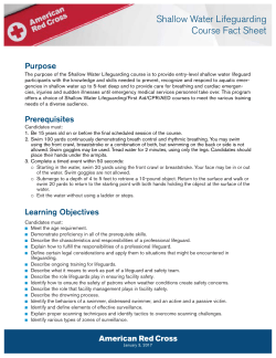 Shallow Water Lifeguarding Course Fact Sheet