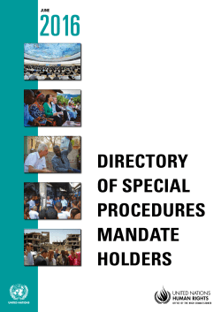 directory of special procedures mandate holders
