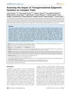 Assessing the Impact of Transgenerational Epigenetic - IJPB