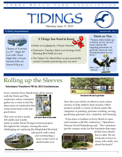 Tidings for Monday, June 17, 2013
