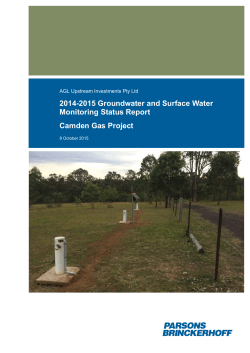 2014-2015 Groundwater and Surface Water Monitoring Status