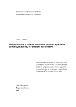 Development of a ceramic membrane filtration