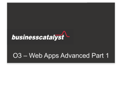 O3 &ndash; Web Apps Advanced Part 1