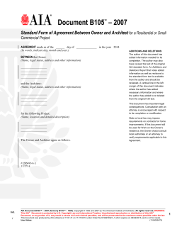 B105-2007 - Owner-Architect Agreement