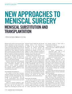 MENISCAL SUBSTITUTION AND TRANSPLANTATION