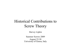 Historical Contributions to Screw Theory